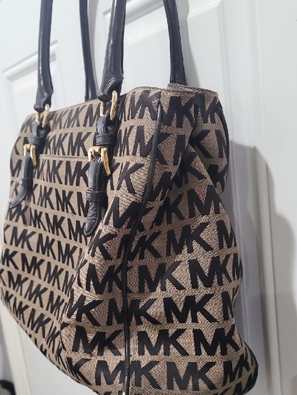 Michael Kors Brown and Black MK Signature Tote - Picture 5 of 10